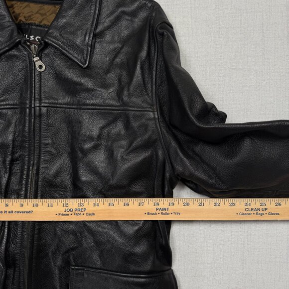 Vintage Wilsons Leather Black Jacket Full Zip Front Quilted Liner Size S - Picture 8 of 14